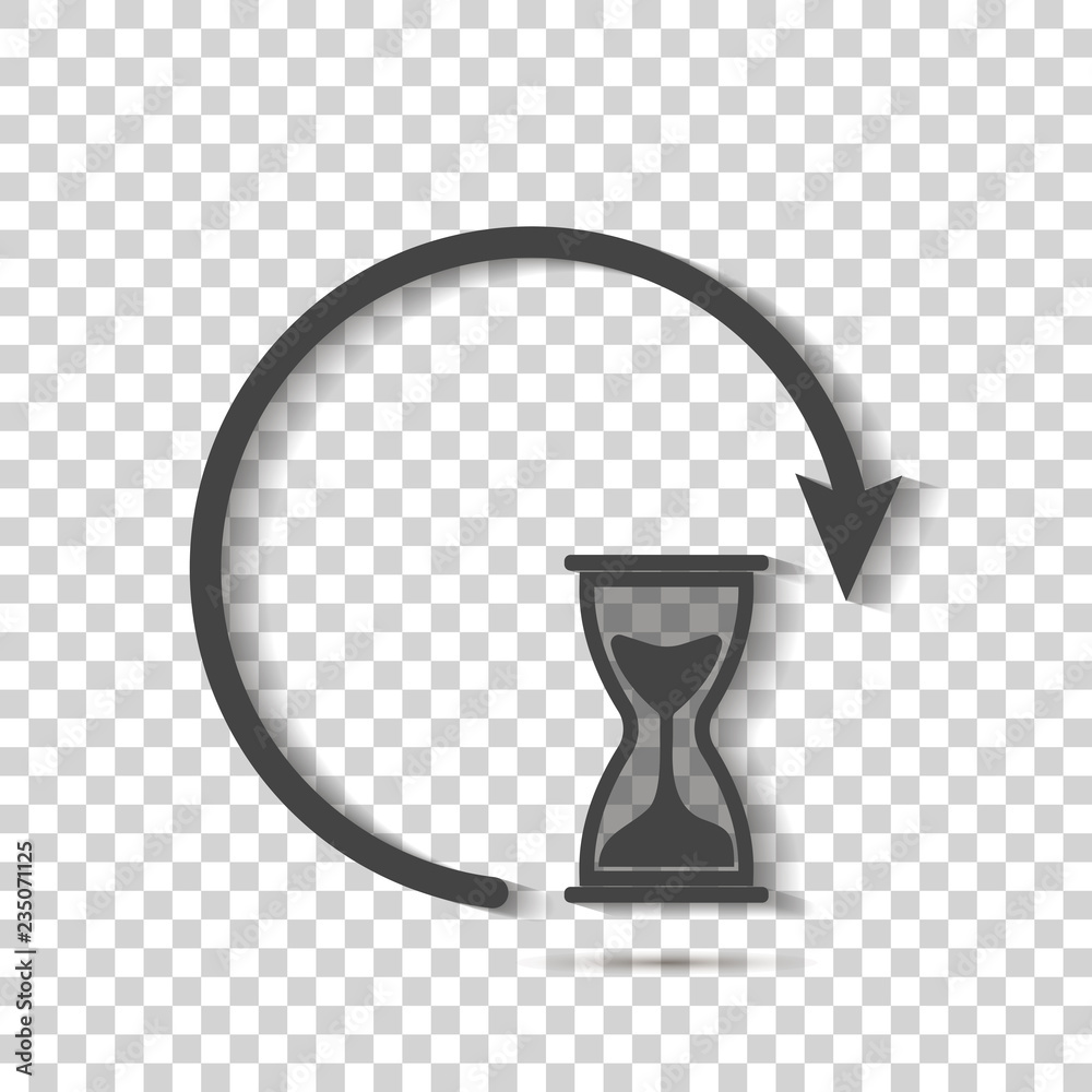 Sandglass clock icon on transparent background. Flat image sandglass with shadow. Layers grouped for easy editing illustration. For your design. Sandglass clock icon on transparent background. Flat image sandglass with shadow. Layers grouped for easy editing illustration. For your design.