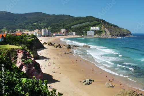 Coastline in Bakio town, Basque country, Spain