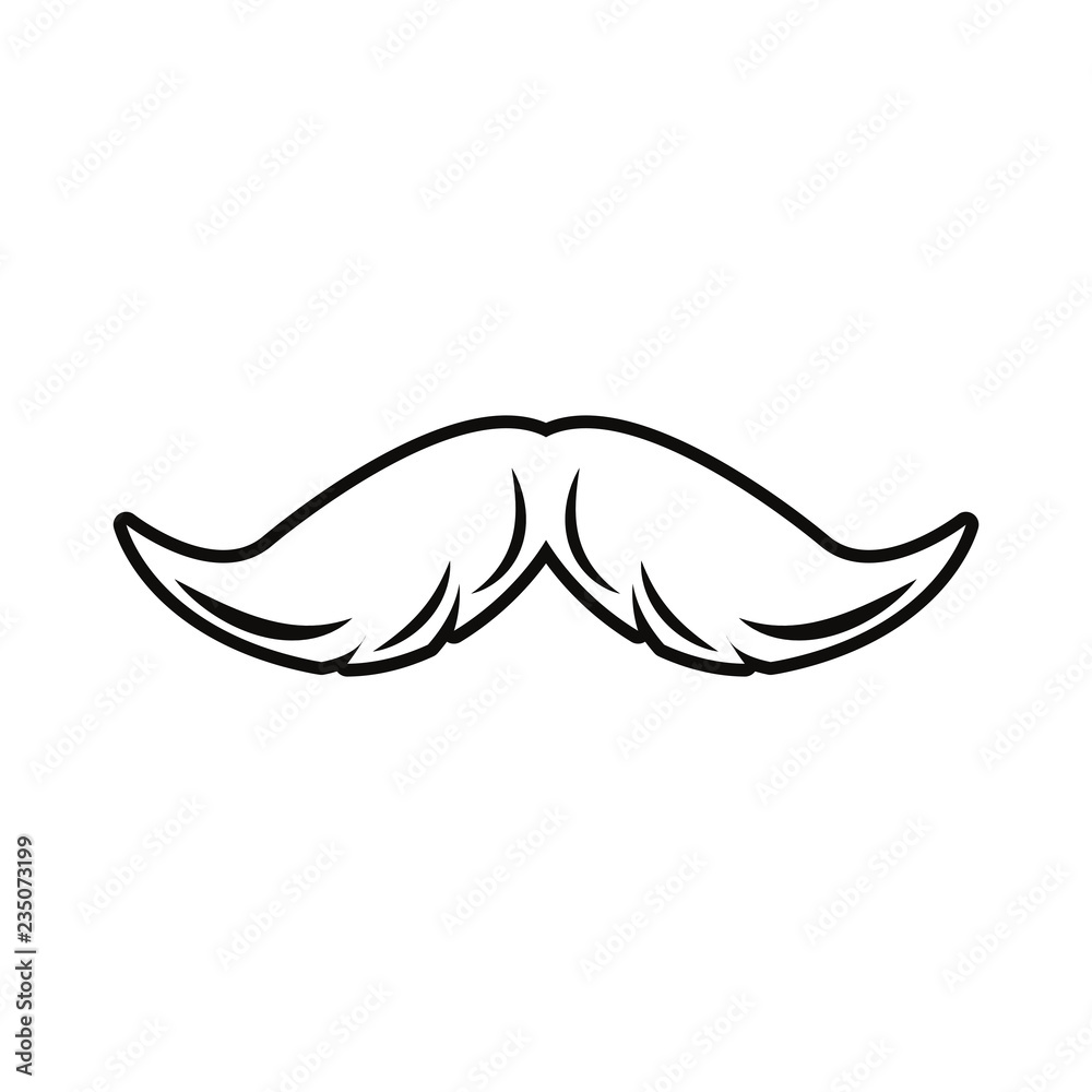 moustache hipster on white background