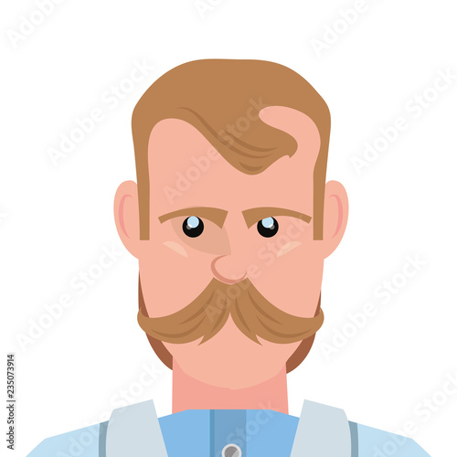 man portrait with moustache