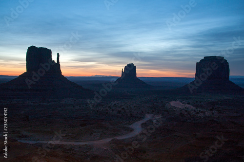 sunset in monument valley