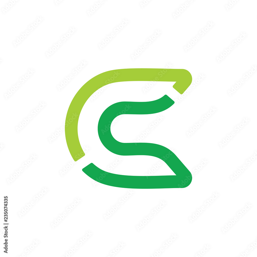 letter c simple geometric green nature logo letter c simple geometric green nature logo