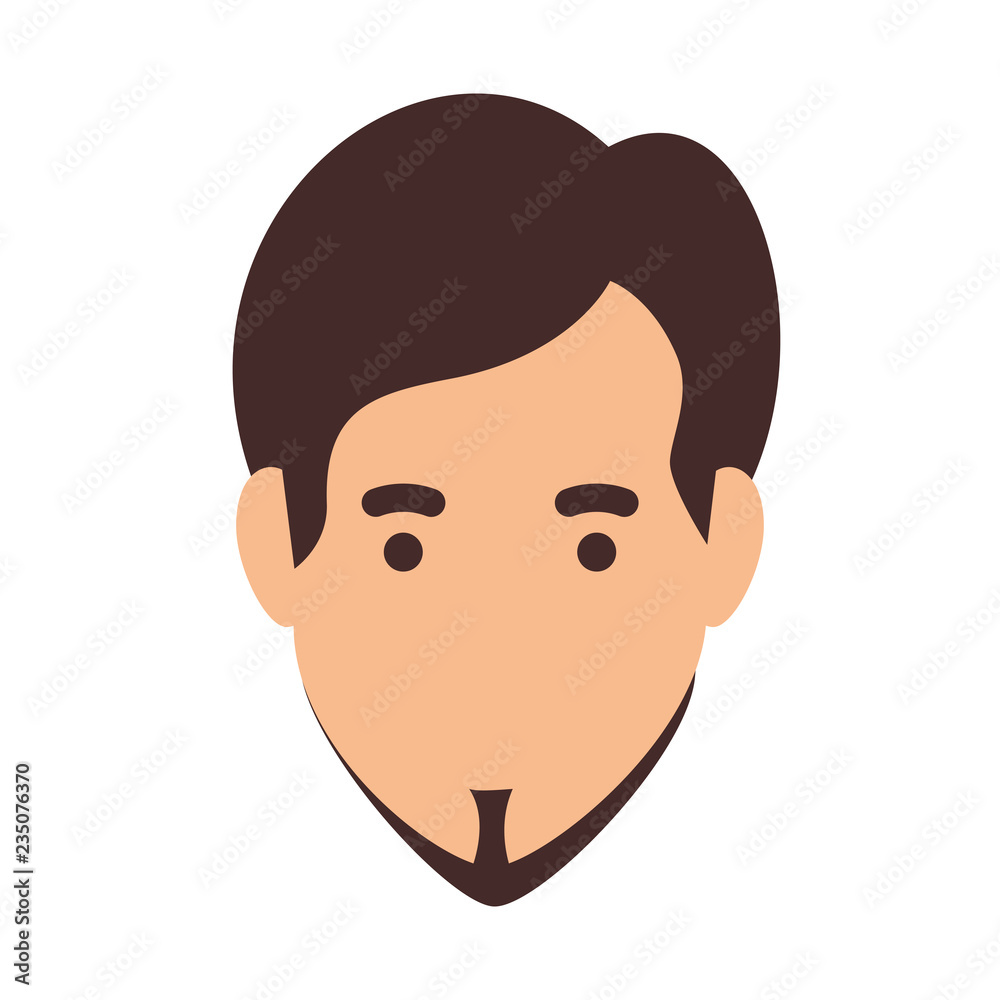 young man with beard head avatar character young man with beard head avatar character