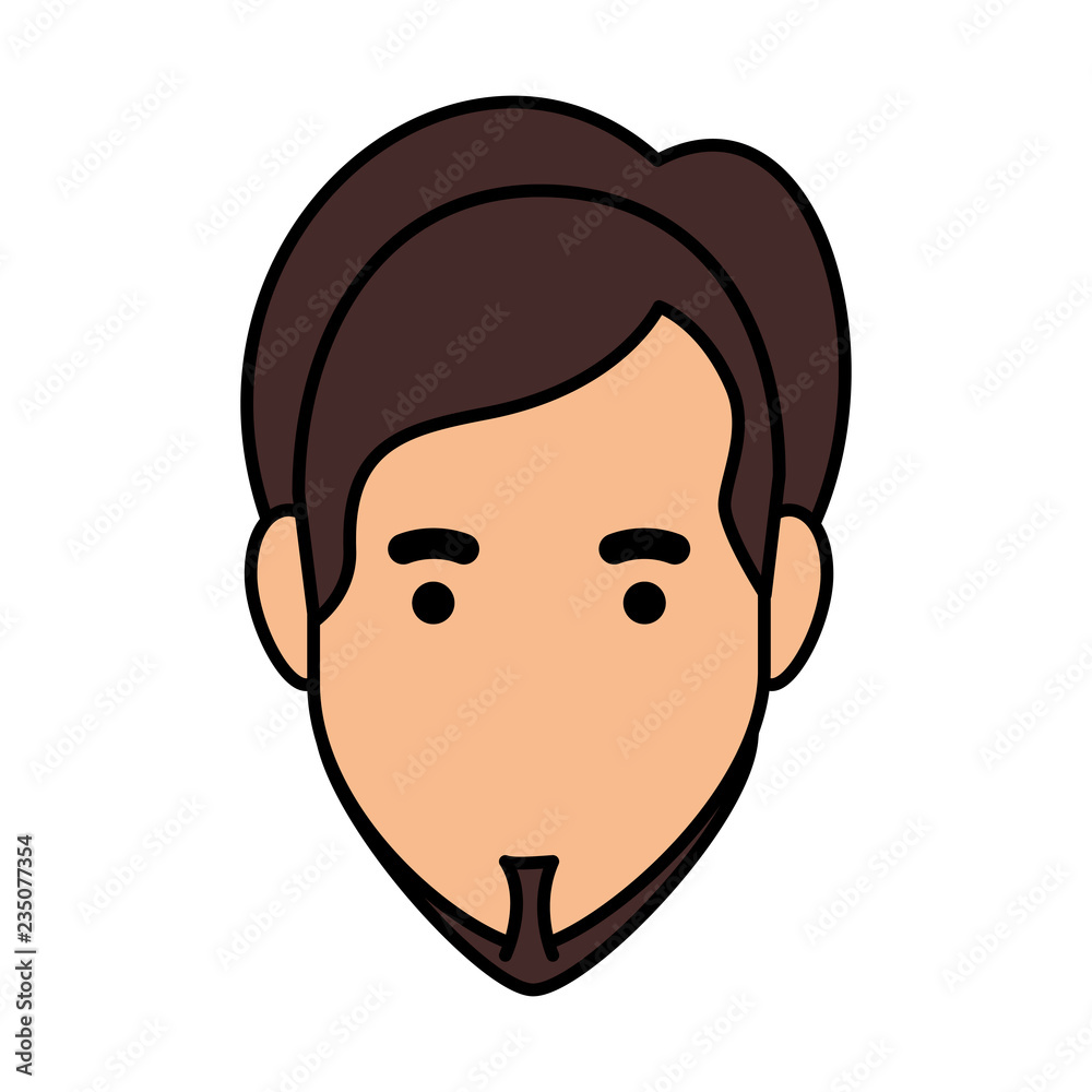 Fototapeta premium young man with beard head avatar character
