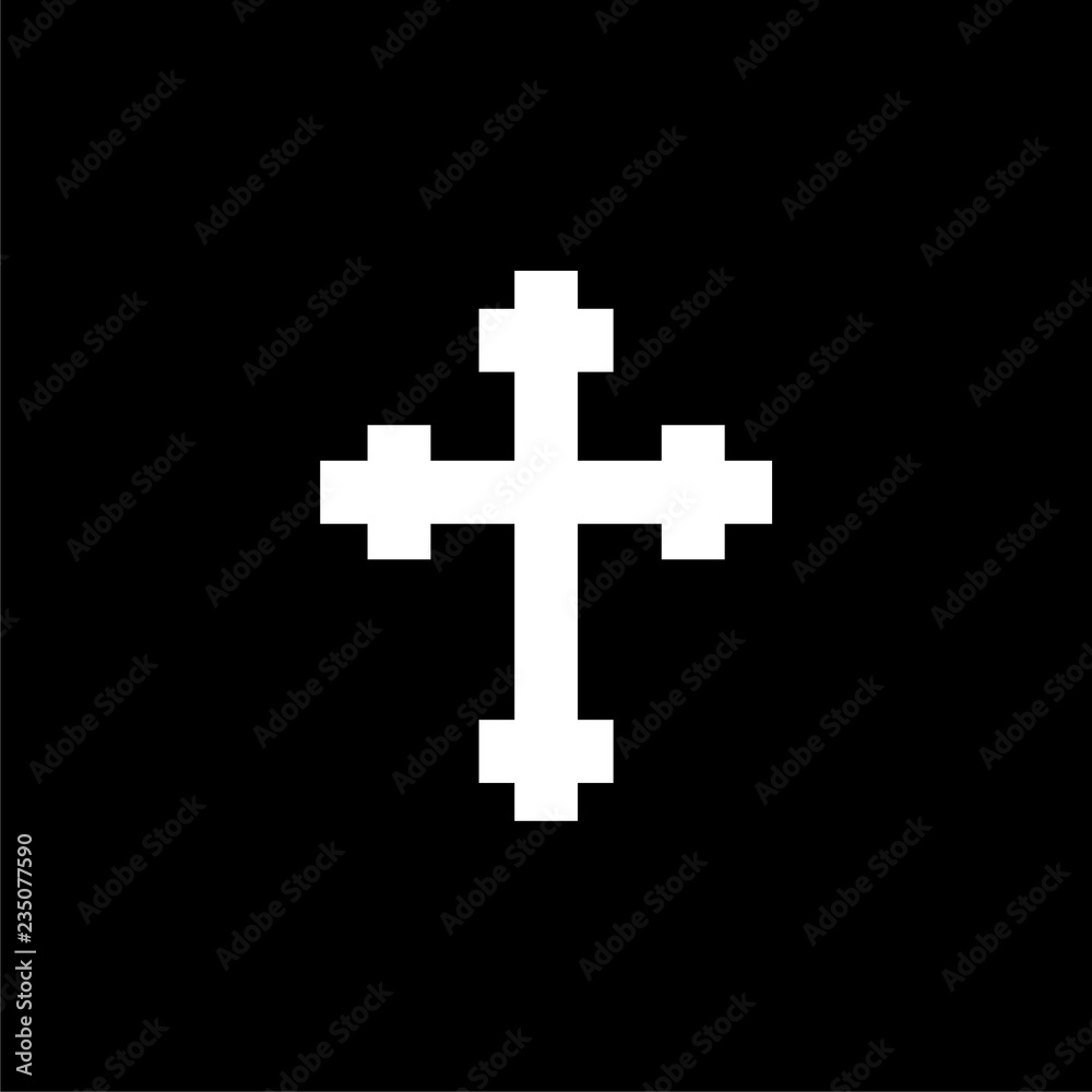 Christian church logo, Cross icon on dark background Christian church logo, Cross icon on dark background