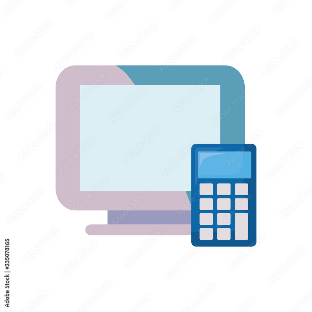 computer calculator on white background computer calculator on white background