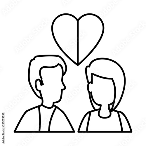 young couple with heart love