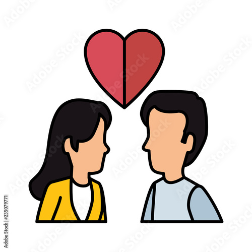 young couple with heart love