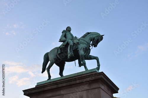 Canvas Print Königliches Schloss, Norwegen, Schloss, klassizistisch, Oslo, Reiterstatue, Haup
