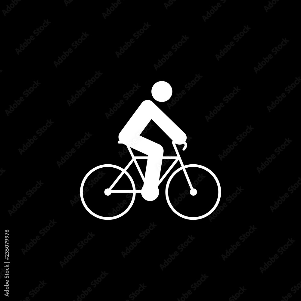 Bicycle fitness line art logo, bike icon on dark background Bicycle fitness line art logo, bike icon on dark background