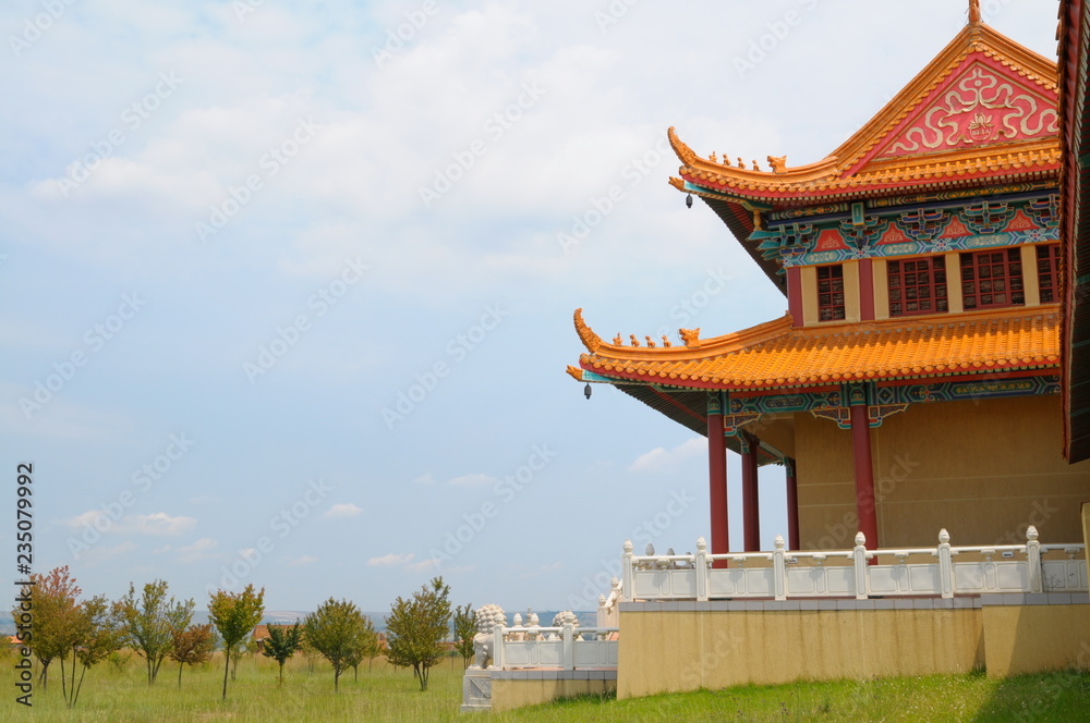 Fototapeta premium Temple with blue sky background