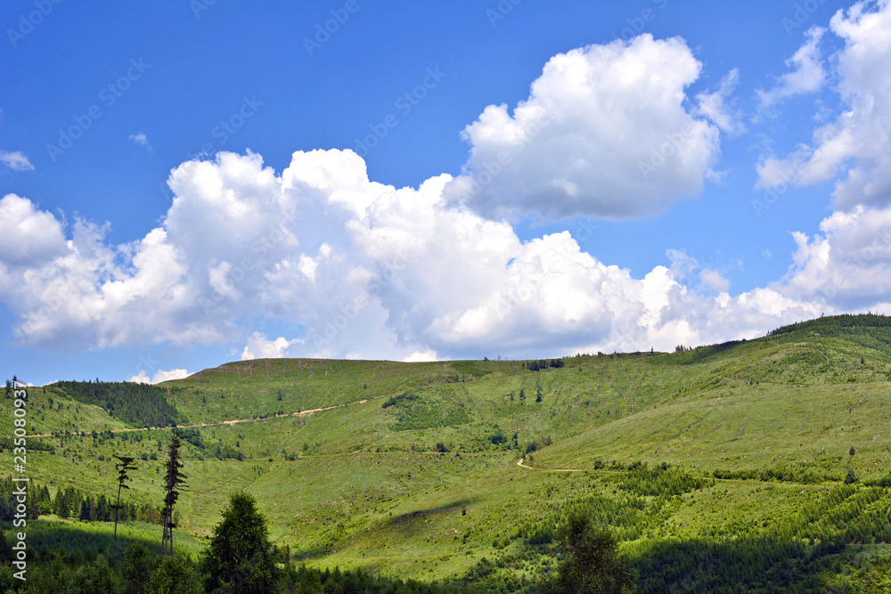 Summer green landscape in Levoca mountains, Slovakia