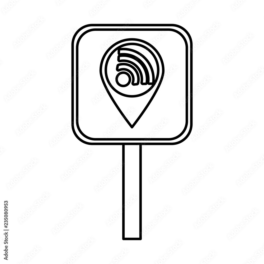 traffic signal with wifi waves traffic signal with wifi waves