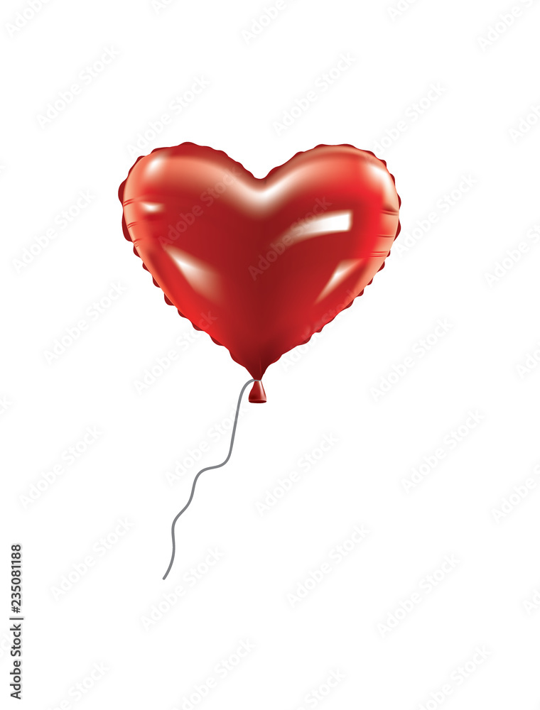 Naklejka Balon foliowy serca, ilustracji wektorowych