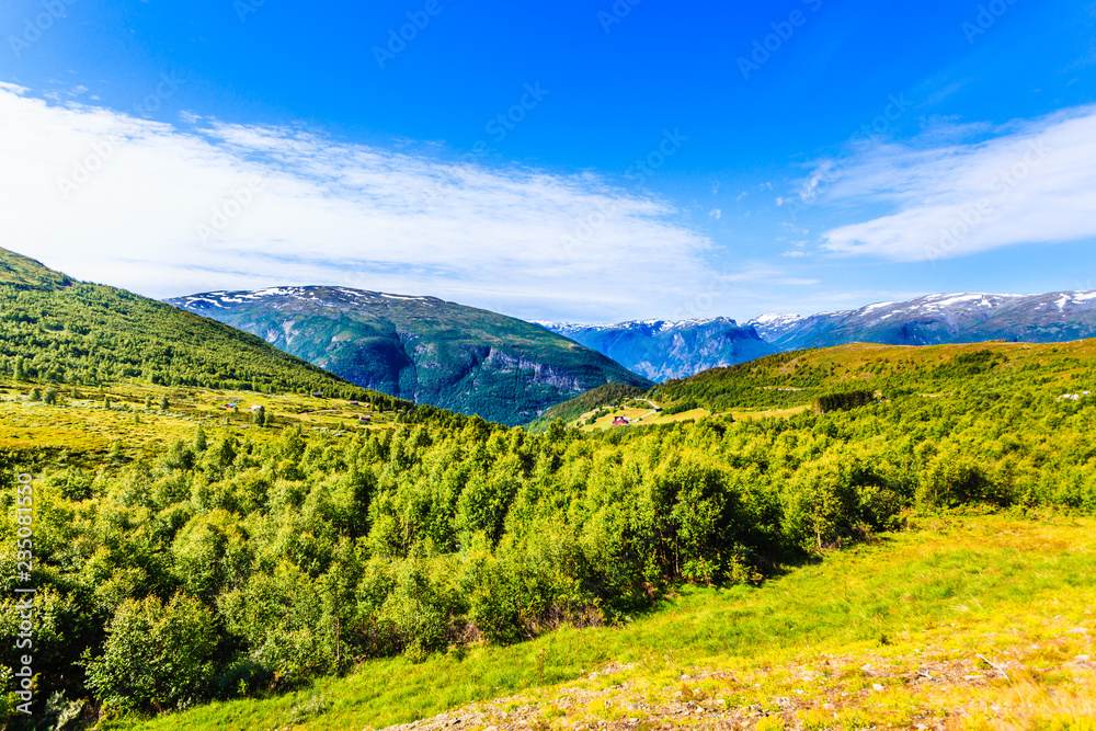 Mountains landscape. Norwegian scenic route Aurlandsfjellet