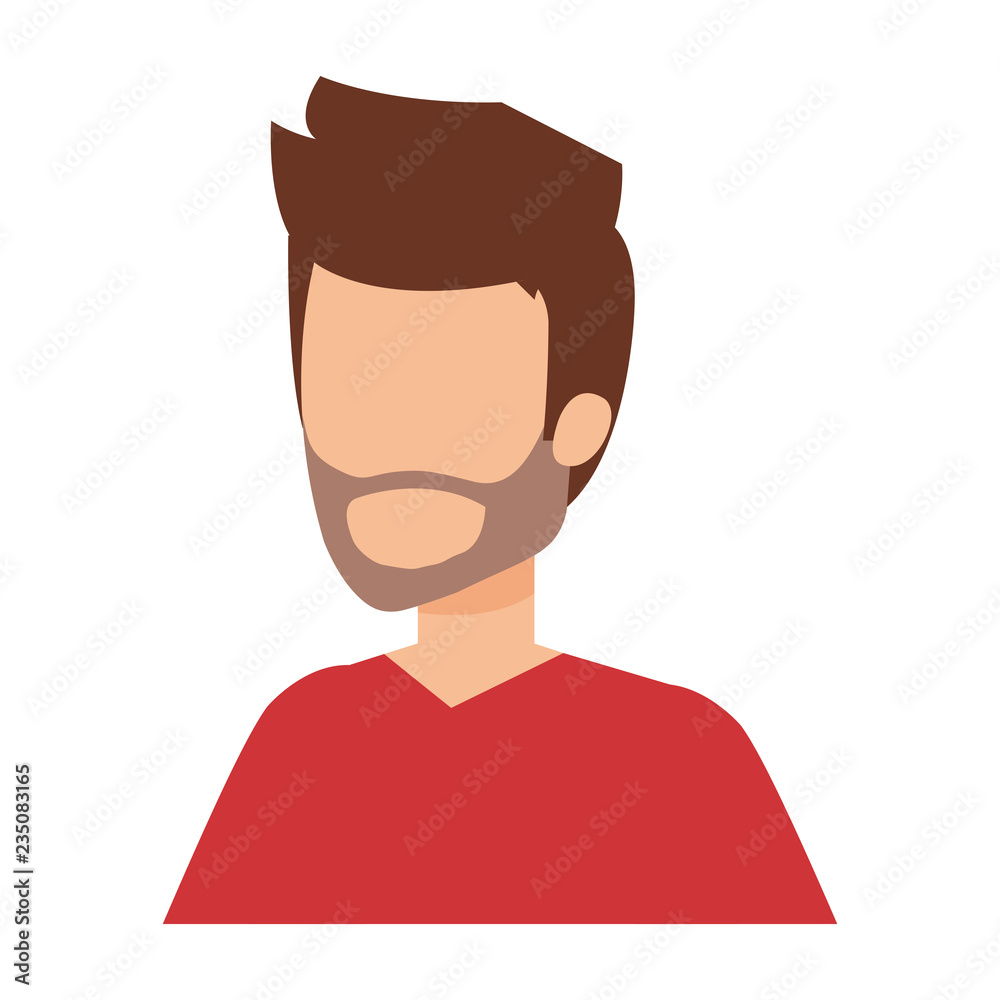young man with beard avatar character young man with beard avatar character
