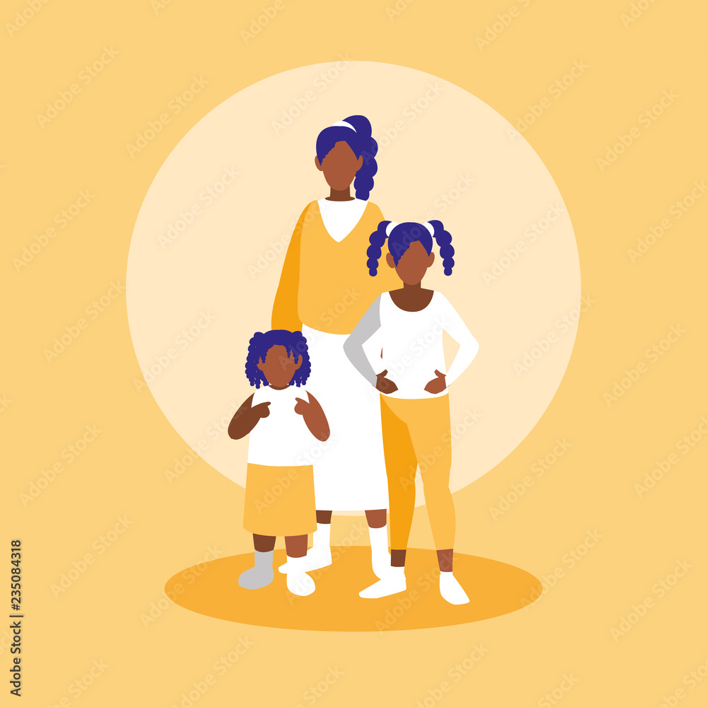 group of black family members characters