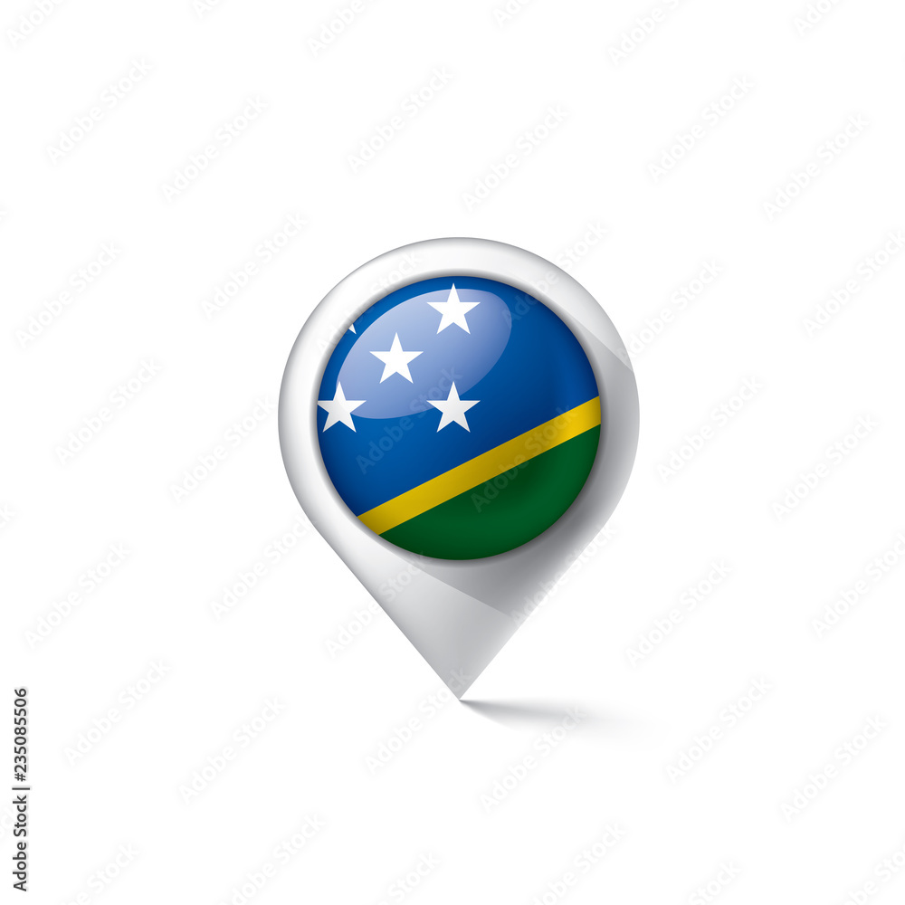 Solomon Islands flag, vector illustration on a white background Solomon Islands flag, vector illustration on a white background