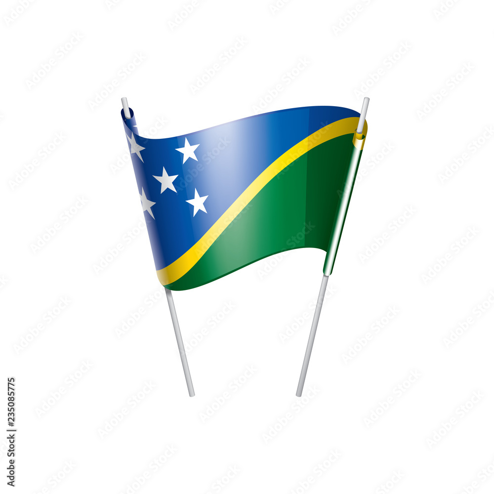 Solomon Islands flag, vector illustration on a white background Solomon Islands flag, vector illustration on a white background