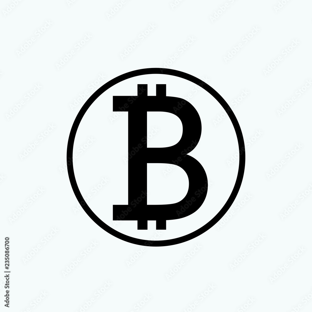 Bitcoin line icon black. Vector illustration Bitcoin line icon black. Vector illustration
