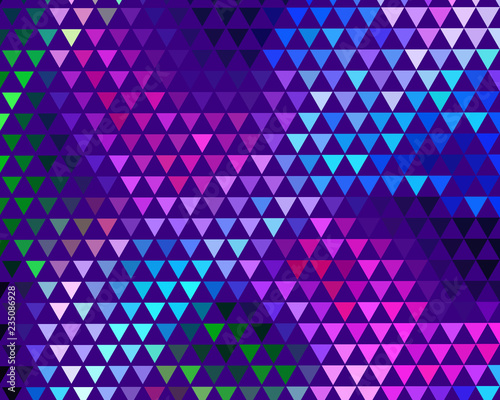 Bright dynamic background with wavy lines of circles, dots. Rounds of different scale neon color. Vector illustration.