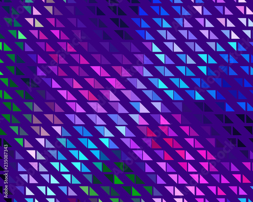 Bright dynamic background with wavy lines of circles, dots. Rounds of different scale neon color. Vector illustration.