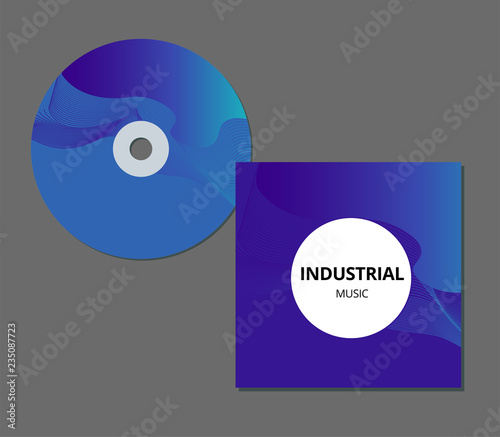 CD cover presentation design template with copy space and wave effect, editable EPS10 vector illustration.
