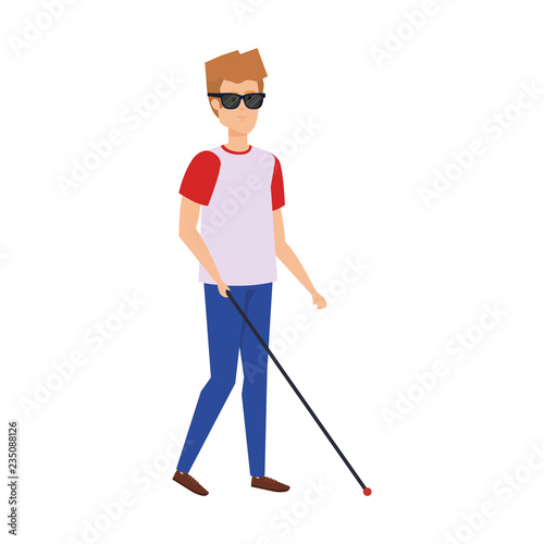 blind man character icon