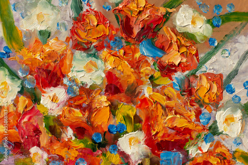 Konstfotografi painting flower modern colorful wild flowers canvas abstract close up paint impa