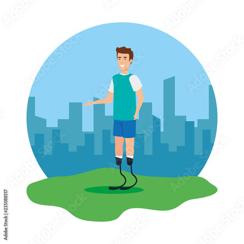 man with foot prosthesis