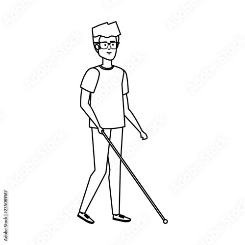 blind man character icon