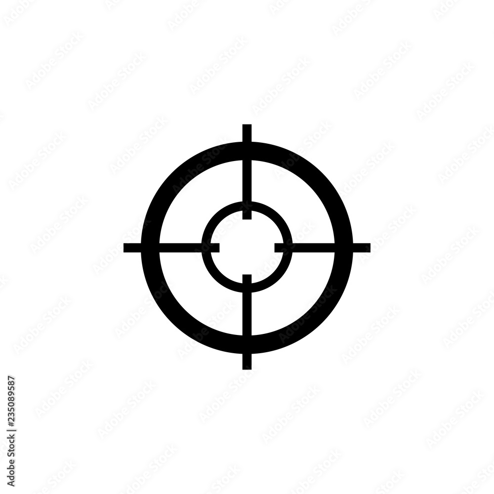 Sniper crosshairs bold icon. Simple gun scope sight glyph. Sniper crosshairs bold icon. Simple gun scope sight glyph.