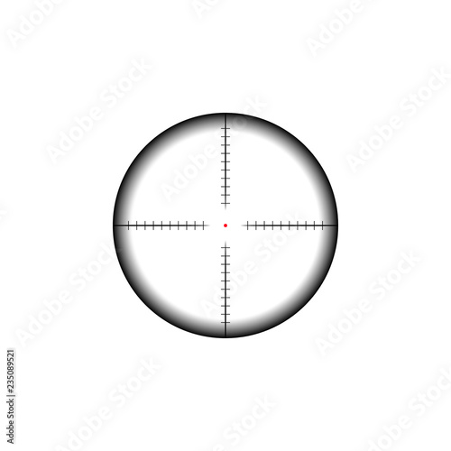 Collimator sight icon. Military sniper rifle target crosshairs.