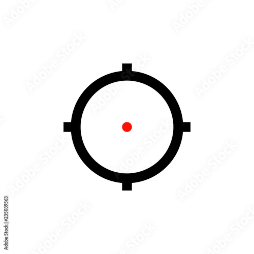 AR sniper target aim icon with red dot.