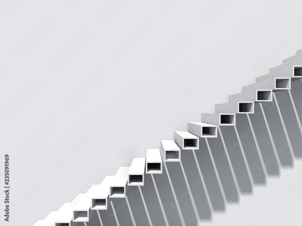 Conceptual stair on wall background building or architecture as metaphor to business success, growth, progress or achievement. 3D illustration of creative steps riseing up to the top as vision design Conceptual stair on wall background building or architecture as metaphor to business success, growth, progress or achievement. 3D illustration of creative steps riseing up to the top as vision design