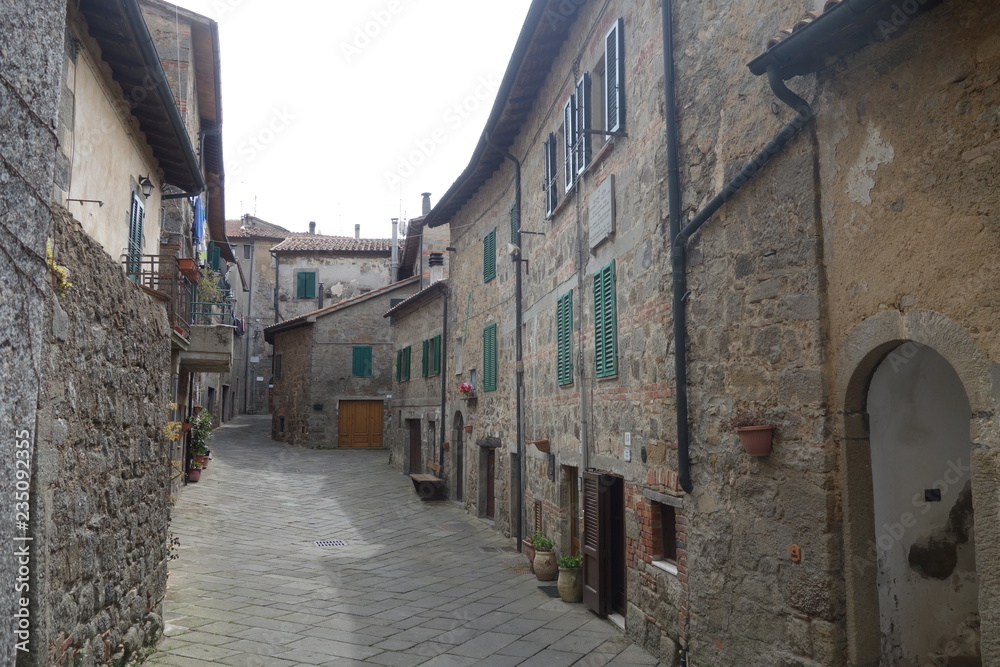 narrow street in hill town