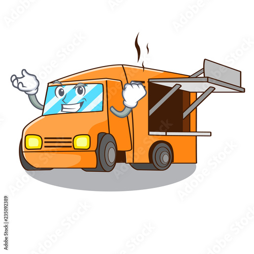 Successful Food Truck with Isolated on mascot