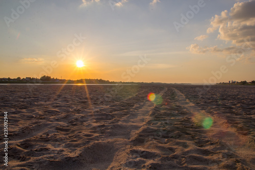 Sunset at Mekong river