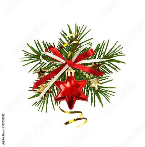 Silk ribbon bow and Christm...