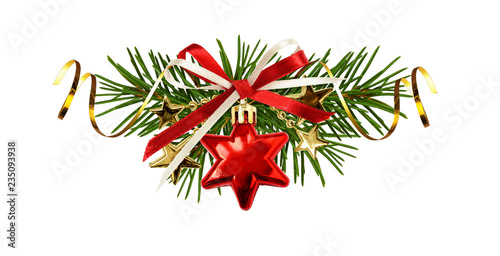Silk ribbon bow and Christm...