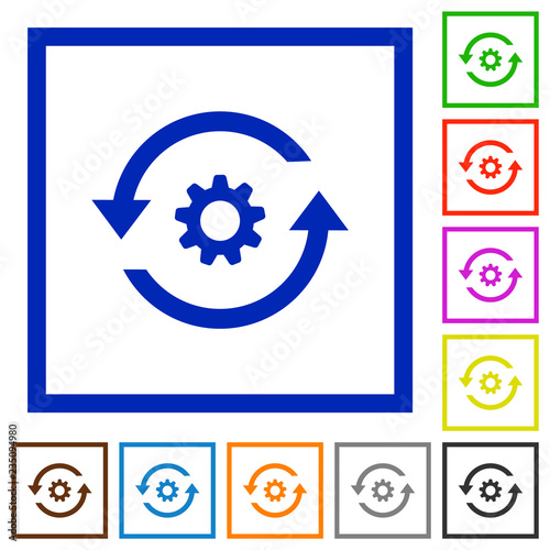 Refresh settings flat framed icons