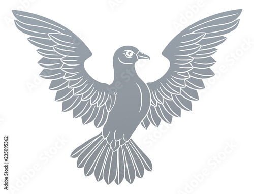 A white dove, a symbol of peace, faith or hope