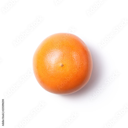 grapefruit with shadow on white isolated