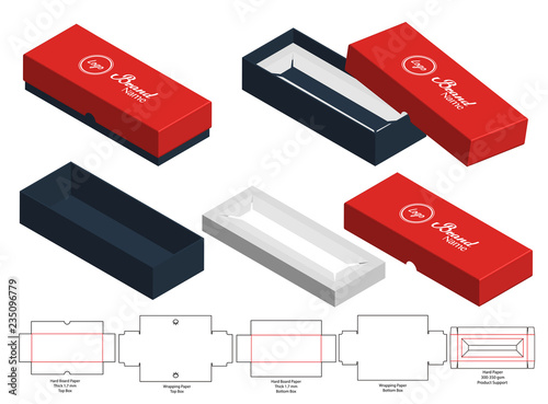Box packaging die cut template design. 3d mock-up