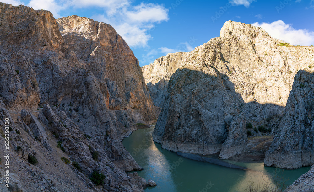 Landscape view of Dark Canyon in Town of Kemaliye or Egin in Erzincan,Turkey Landscape view of Dark Canyon in Town of Kemaliye or Egin in Erzincan,Turkey