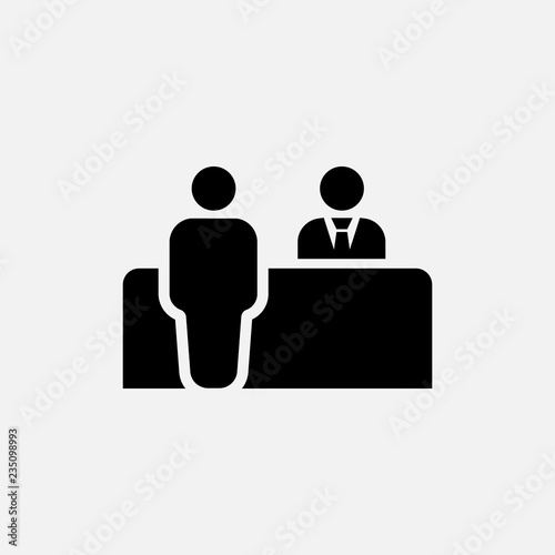 Customer service icon. Reception symbol. Flat design. Stock - Vector illustration.