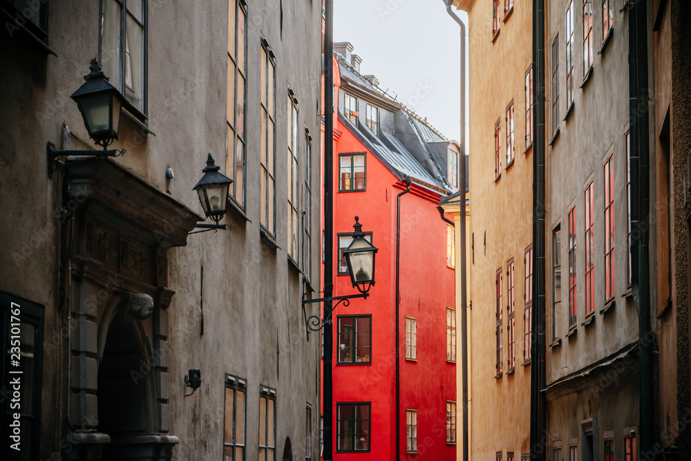 A narrow street in Gamla Stan, Stockholm