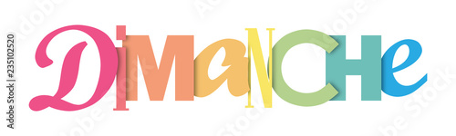 Bannière typographique coloré DIMANCHE