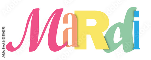 Bannière typographique coloré MARDI