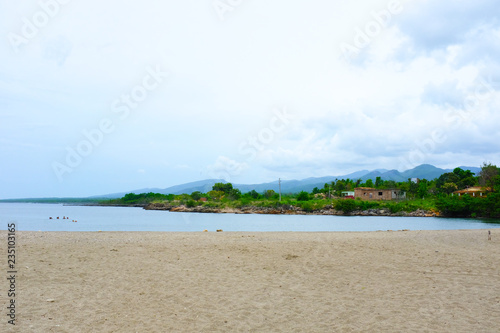 Fototapeta Naklejka Na Ścianę i Meble -  tropical beach and sea, Playa La Boca in trinidad, cuba